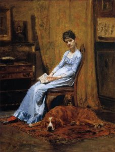 The Artist's Wife and his Setter Dog (Susan Macdowell Eakins)